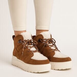 J/Slides Nell Faux Shearling Suede High-Top Platform Sneakers Women’s 8.5